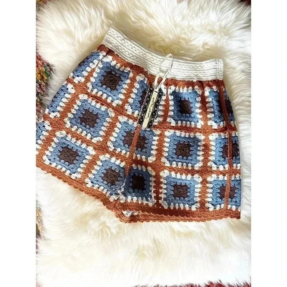 Square Crochet Shorts Size Small